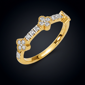 Anillo de Lujo con Diamantes Cultivados en Laboratorio con Corte Floral, para Boda, Compromiso, Aniversario, Regalo, Fiesta, para Mujer, Oro 10K 14K 18K, Plata 925 935 - Product Image 1