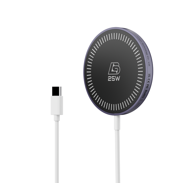 Electronic Gadgets Wholesale Mini Size Magnetic 25W Fast Wireless Charger Station for iPhone 17 Pro Max for Earphone Orange B125