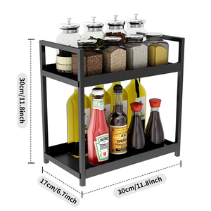 <span class=keywords><strong>2</strong></span> Tier Multifuncional Kitchen Sink Organizer Prateleira De Armazenamento para Home Kitchen Sink Rack e Organização De Armazenamento Do Armário Do Banheiro - Product Image 5