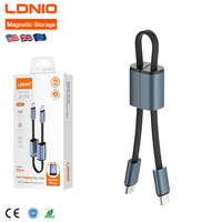 LDNIO LC23C Magnetisches USB-C-Ladekabel mit 65W Leistung, Flaches Geflochtenes Reise-Datenkabel für Handy, Tablet und Laptop