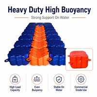 Bloque Flotante de HDPE en Forma de V para Guía de Amarre de Moto Acuática 50x50x40cm, Cubo Modular para Pontón de Marina