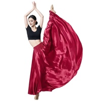 Culte métallisé Swing jupe pour louange danse femmes danse du ventre Satin plein cercle jupes