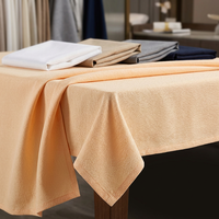 Nappe carrée et serviettes en coton damassé 100% coton, de marque, pour hôtels, complexes hôteliers, entreprises de restauration, restaurants