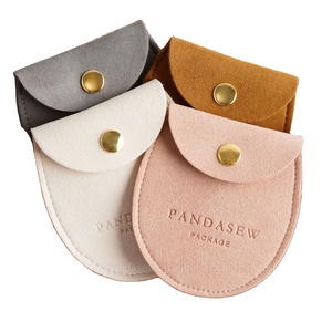 Bolsa de Joyería de Microfibra de Terciopelo, Pequeña y Portátil, Bolsa para Anillos con Logotipo Personalizable - Product Image 1