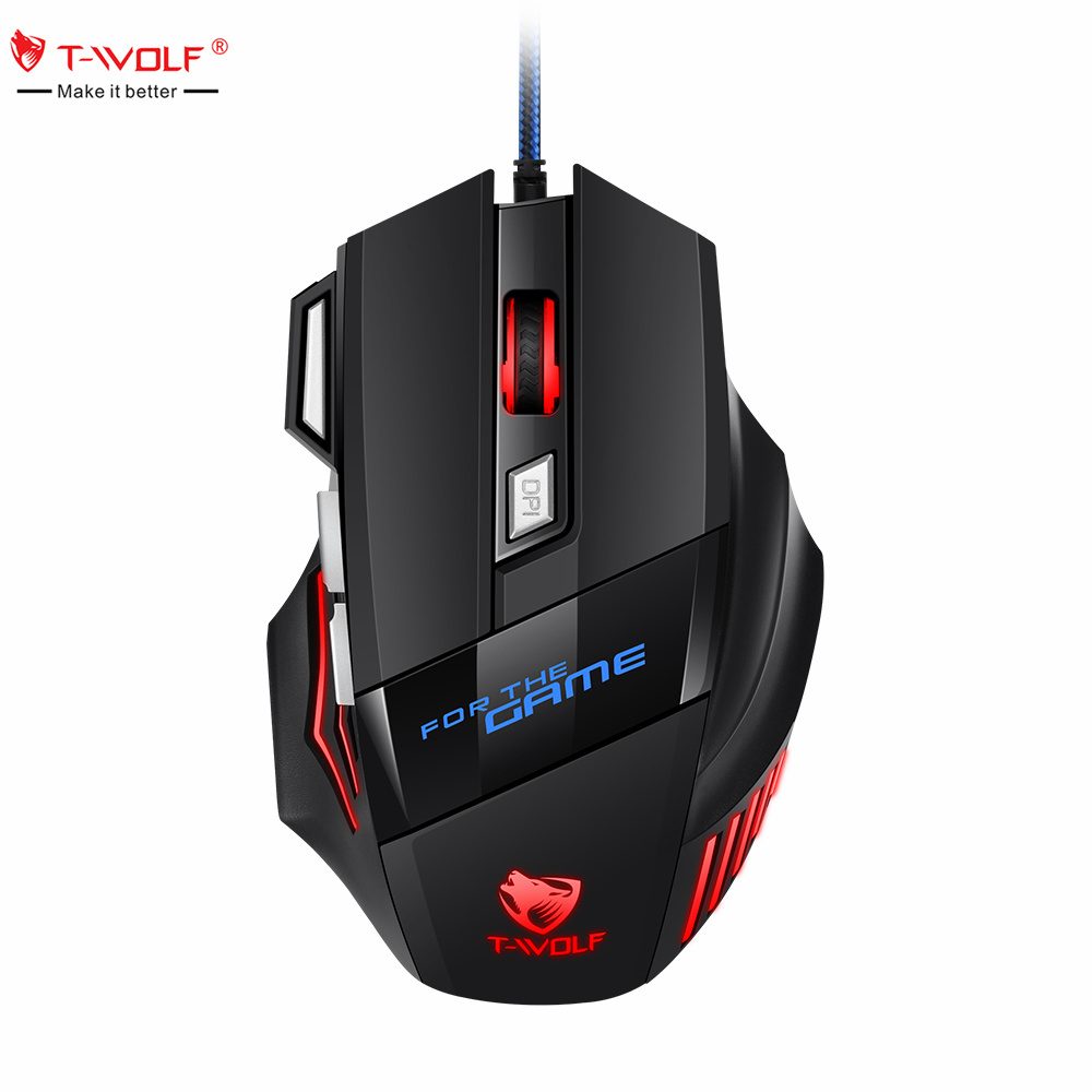 T-WOLF M1 <strong>Gaming</strong> <strong>Mouse</strong> 7D Ergnomic Design Wired <strong>Mouse</strong> <strong>Gaming</strong> 3200 DPI Backlit USB <strong>Right</strong> Hand Optical Big Size <strong>Mouse</strong> for Gamer