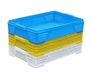 Cesta de plástico de malla estable para almacenamiento de frutas, cestas de malla de plástico fuerte para transporte de logística, para pelar frutas y verduras