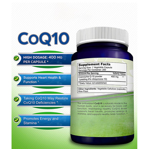 Cápsulas de coenzima <span class=keywords><strong>Q10</strong></span> de <span class=keywords><strong>200mg</strong></span>, etiqueta privada, con vaso y vitamina E, producción de energía celular - Product Image 2