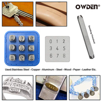 OWDEN Professionnel – Kit de 9 poinçons numériques en acier CR-V 60 (1,5-10 mm) pour bijoux, finition sablée, pour usage industriel et DIY, personnalisable OEM/ODM