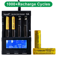Vapcell INR14500 1250MAh F12 3A Kapasitas Tinggi 3.7V Li-lion Baterai Isi Ulang AA Ukuran 14500 3.7V Baterai untuk Senter