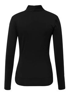Chemisier plissé sexy pour femme à manches longues et col en V profond, couleur unie, coupe ajustée, collection Printemps-Automne - Product Image 6