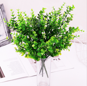 Emulazione pianta verde 7 forchetta Bouquet <span class=keywords><strong>di</strong></span> <span class=keywords><strong>fiori</strong></span> <span class=keywords><strong>di</strong></span> eucalipto ristorante decorazione <span class=keywords><strong>di</strong></span> <span class=keywords><strong>fiori</strong></span> erba erba <span class=keywords><strong>di</strong></span> plastica fiore finto fiore - Product Image 2