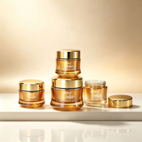 Pot cosmétique en verre ambré rose électroplaqué, 30g 50g, vide, pour crème visage, avec couvercle, vente en gros