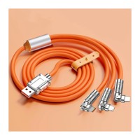 Pivotant 3 coudes 3 en 1 câble de charge super rapide 120w câble Usb en alliage de zinc métal câble de données de téléphone portable pour Mobile