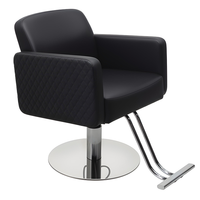 Fauteuil de coiffure professionnel de luxe noir pour salon de coiffure et barbier, idéal pour la coupe et la coloration des cheveux