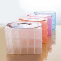 Boîte de rangement multifonctionnelle à 30 compartiments détachable à trois niveaux, boîte de rangement en plastique pour bijoux et cosmétiques