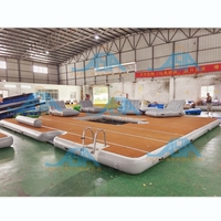 Jeu de sport nautique personnalisé piscines de yacht flottantes gonflables plate-forme de bain de piscine de mer pour bateaux de yacht