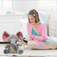 Doudou Éléphant Musical Respirant en Peluche pour Enfants de 14 Ans et Plus – Aide au Sommeil Apaisante et Compagnon de Nuit
