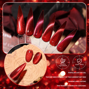Nuevo Esmalte de Uñas en Gel Ojo de Gato Rojo <span class=keywords><strong>Cereza</strong></span> en 6 Colores, Esmalte de Uñas en Gel Ojo de Gato Rubí para Salón de Uñas - Product Image 6