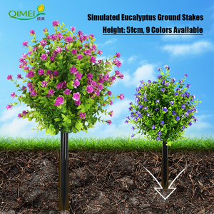 Arbres artificiels en forme de <span class=keywords><strong>boule</strong></span> d'eucalyptus avec piquets de sol, arbustes en buis, plantes, buissons pour la décoration de jardin, de véranda, de cour et de patio - Product Image 1