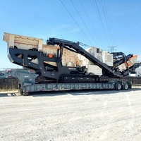 Ligne de concassage mobile de type chenillé 90-400 t/h, concasseur à impact pour la recyclage des déchets de construction et la production d'agrégats