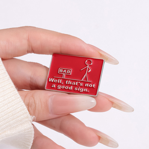 Sming pimleri karikatür çöp adam emaye broş metin iyi değil iyi bir işareti alaşım sırt çantası rozeti giyim aksesuarları hediye - Product Image 5