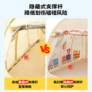 Carpa Infantil Kenpulz para Jugar en Interiores y Exteriores, Casa de Juegos Portátil de Tela para Niños de 2 a 4 Años con Almacenamiento, Dimensiones 40x40x5cm - Product Image 5