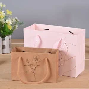 Customize Luxury Pink Shopping Packaging Gift Boutique Jewellery Paper Jewelry Bags Clothing Gift Paper Bags With Your Own Logo