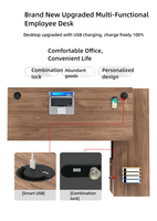 Bureau de travail en bois massif de style moderne, qualité commerciale, adapté à une utilisation à la maison ou au bureau