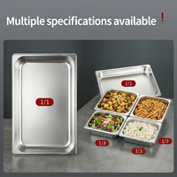 Edelstahl 304 Gastronorm GN-Behälter Umweltfreundlich Langlebig Modernes Design Gewerbliche Küche Buffet-Service zum Servieren von Speisen