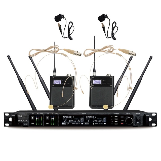 AD4D Wireless Microphone Handheld ProfessionalDual Channel Mic for Stage Performance