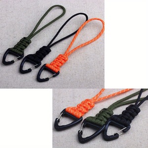 Mousqueton triangulaire multifonctionnel pour le camping en plein air avec sangle en paracorde de 19 cm, crochet porte-clés en nylon durable - Product Image 3