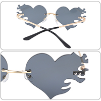 Lunettes de soleil irrégulières en forme de cœur style coréen, tendance unisexe, monture PC, protection UV400