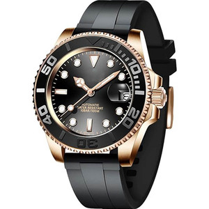 Relojes de hombre de 41 mm con cristal de zafiro, automáticos, para buceo, con movimiento mecánico NH35A y bisel giratorio unidireccional de 120 clics. - Product Image 1