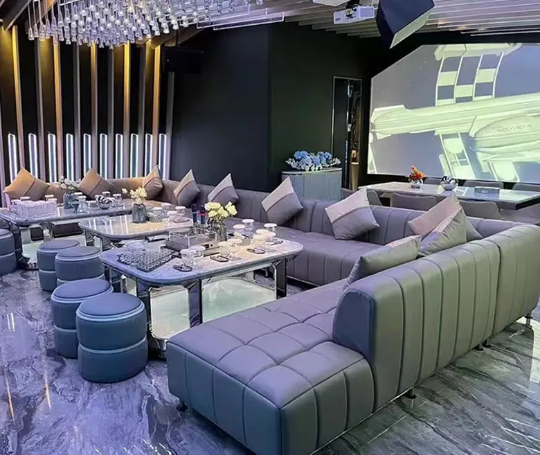 Sofá de couro luxuoso KTV elegante para sala de estar, sofá de luxo para clube noturno, mobília de bar VIP, 2024 Youtai