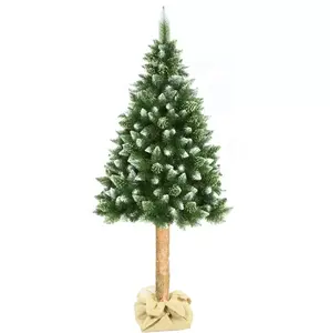 180CM With Wood Pole Artificial Christmas trees on a natural trunk