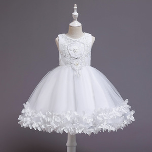 Childrens Princess Dress Dark Blue Tulle Sleeveless A-Line Scoop Neck Flower Girl Dress For Ages 2-10 - Product Image 3