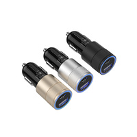 Charger Mobil Cepat 32W dari Aluminium Alloy, Pengisi Daya Ponsel Cepat dengan Fungsi Pemantauan Tegangan 12-24V