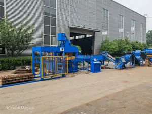 Hongbaoyuan HBY10-10 Hydraulic Press Industrial Automatic Large Red Automatic Clay Eco Interlock Brick Making Machine Mexico