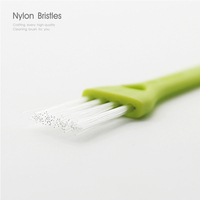 Brosse de nettoyage ultra-compacte 2026 pour cuisine, 84 mm, verte et blanche, pour usage domestique, avec grattoir pointu