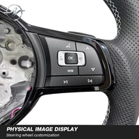 Volante Deportivo de Fibra de Carbono con 3 Palancas Multifunción para Volkswagen Glotion Golf Mk 7 7.5 6 GTI/GTD/GTE/CC Passat
