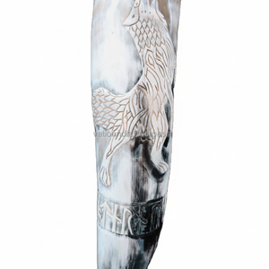 Venta caliente vikingo bebiendo cuerno calidad pulido Ángel estilo ágata cuerno con intrincado grabado - Product Image 1