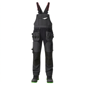 Combinaison de travail noire pour homme en polyester/coton, multi-poches, ignifuge, certifiée CE, détection des aiguilles, fusion sans couture - Product Image 1