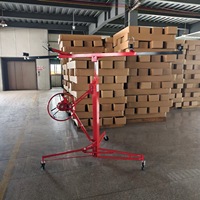 Alat Pengangkat Drywall Profesional 11 Ft (3.35M) Beban Maksimum 68kg untuk Konstruksi Plafon dengan Kabel Sling Lifter Panel Host