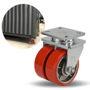 6 polegadas Metal aço PU pesados rodízios 8 polegadas duplo freio recipiente rodízios - Product Image 2