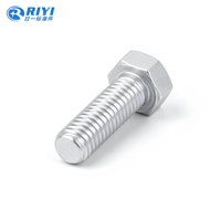 Vis à tête hexagonale en aluminium 6061, filetage métrique complet M5 M6 M8 M10 M12 M16, fixation légère, fourniture d'usine RIYI Chine