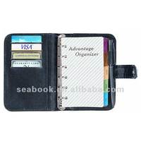 Couverture de carnet de voyage rechargeable en cuir PU A5 avec reliure à 7 anneaux