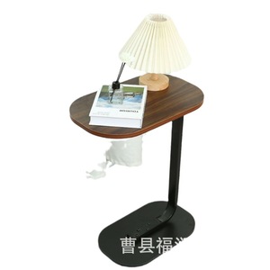 Simple <b>C</b> <b>Shape</b> Side <b>Table</b> 45x30x60cm Wood Top Metal Base Living Room Bedroom Balcony Coffee <b>Table</b> - Product Image 5