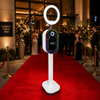 Borne photo interactive 15,6 pouces avec écran tactile LCD, support en aluminium, miroir magique pour location de mariages et fêtes