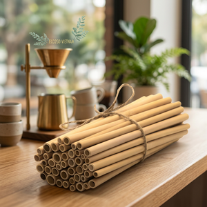 Meilleures ventes Eco2go Vietnam – Lot de pailles à boire jetables en bambou durable avec logo gravé au laser, fabriqué au Vietnam - Product Image 1