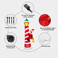 Décorations gonflables de Noël, modèle gonflable Père Noël grimpant sur un phare, aménagement ludique pour cour et pelouse